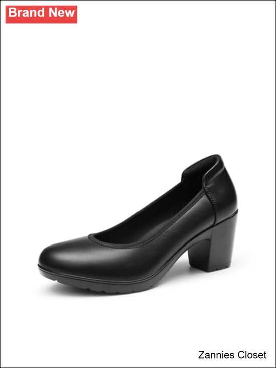 Shoes - ✨ DREAM PAIRS Women's Chunky Round Toe PU Leather Block Heel Pumps Work Dress